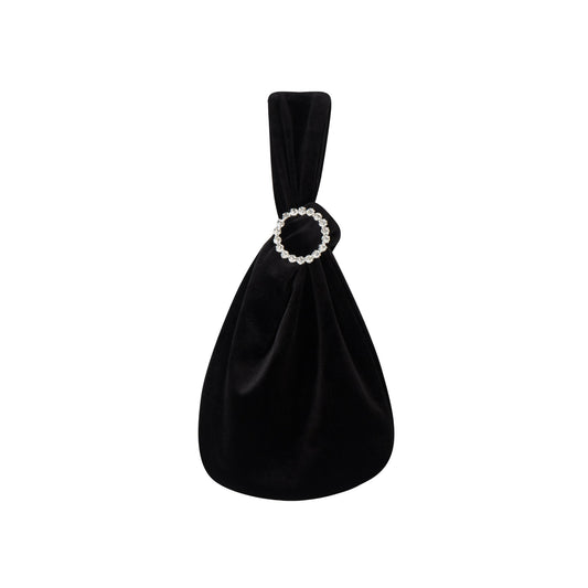 Crystal Ring Velvet Handbag for Wedding Prom Party Evening Bag